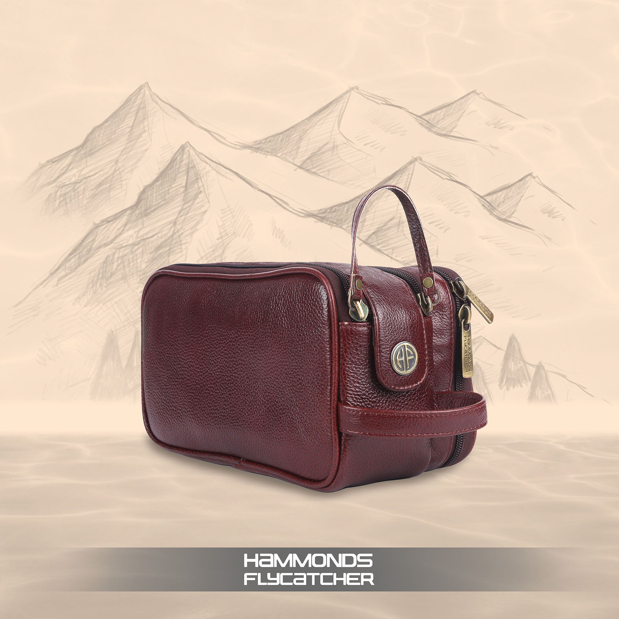 Leather Toiletry Travel Kit For Men and Women - Travel Organizer With Multiple Compartments