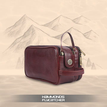 Leather Toiletry Travel Kit For Men and Women - Travel Organizer With Multiple Compartments