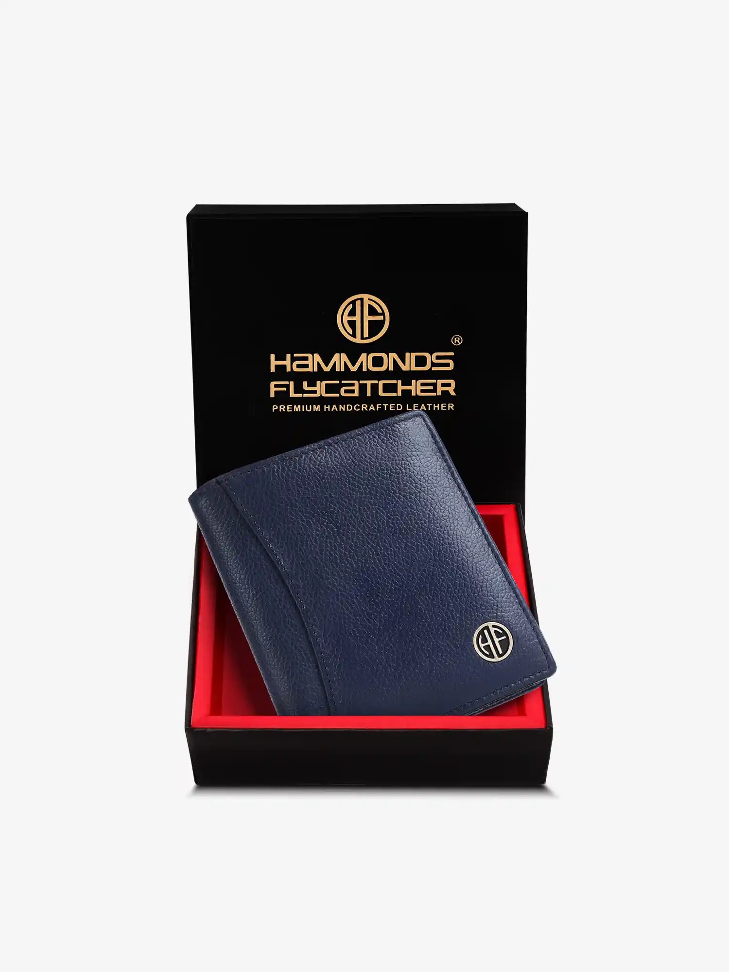 Wallet for Men - Blue | Genuine Leather Bifold Money Wallet | RFID Protected | 9 Card Slots, 2 ID Card