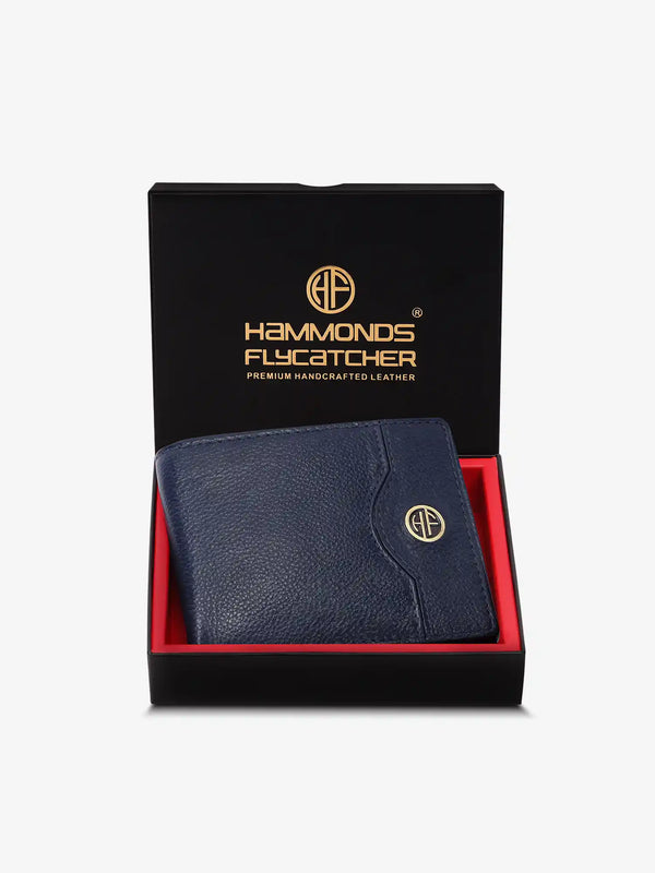 Wallet for Men - Blue | Genuine Leather Bifold Money Wallet | RFID Protected Wallets for Men| 6 ATM
