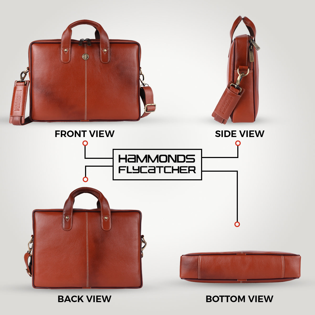 Office Bag for Men - Genuine Leather Laptop Bag - Fits Upto 14 Inch Laptop Bag/MacBook - 1 Year Warranty Secondary image