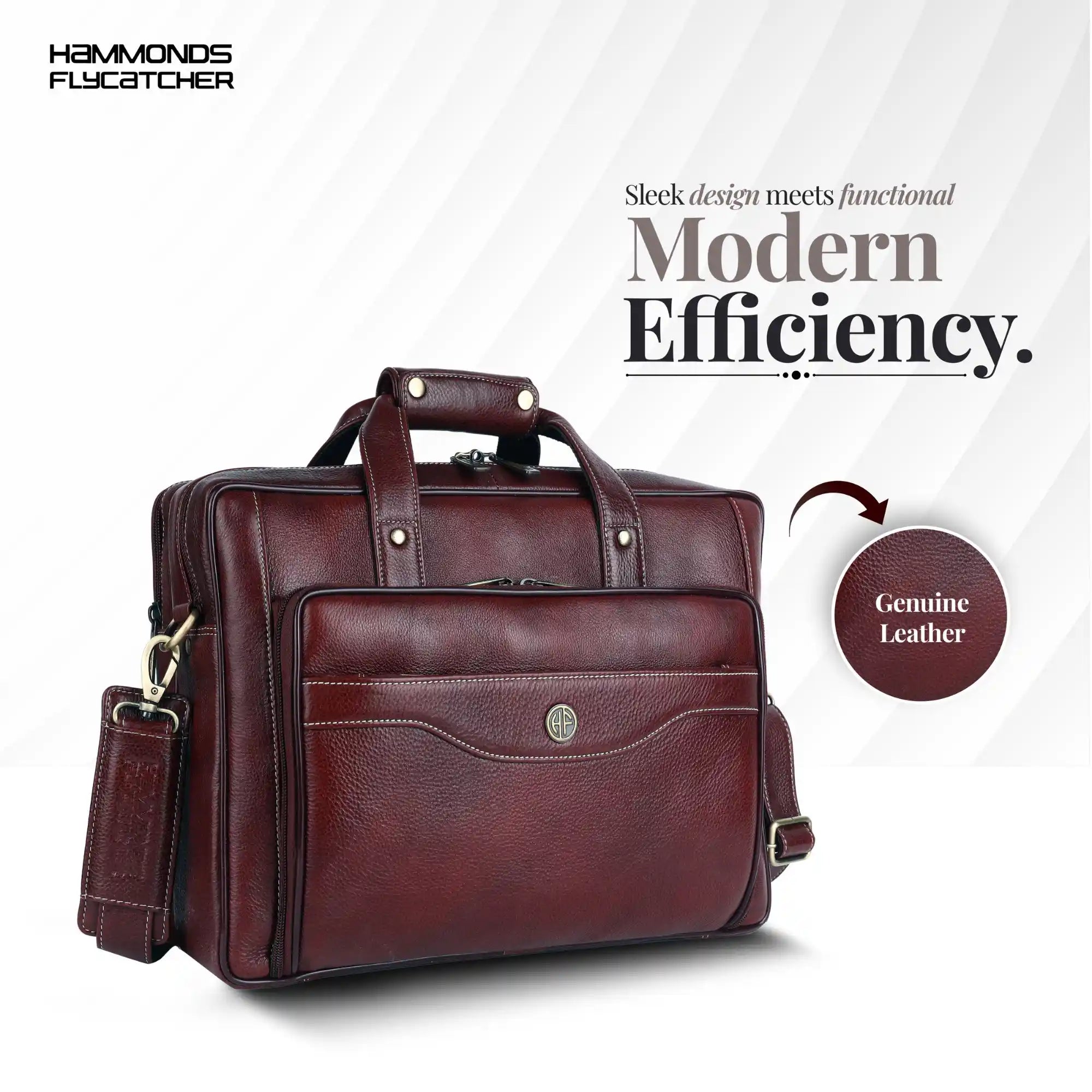 Leather Office Laptop Bags For Mens - Fits Up to 15.6-inch Laptop/MacBook - 1 Year Warranty Included Secondary image
