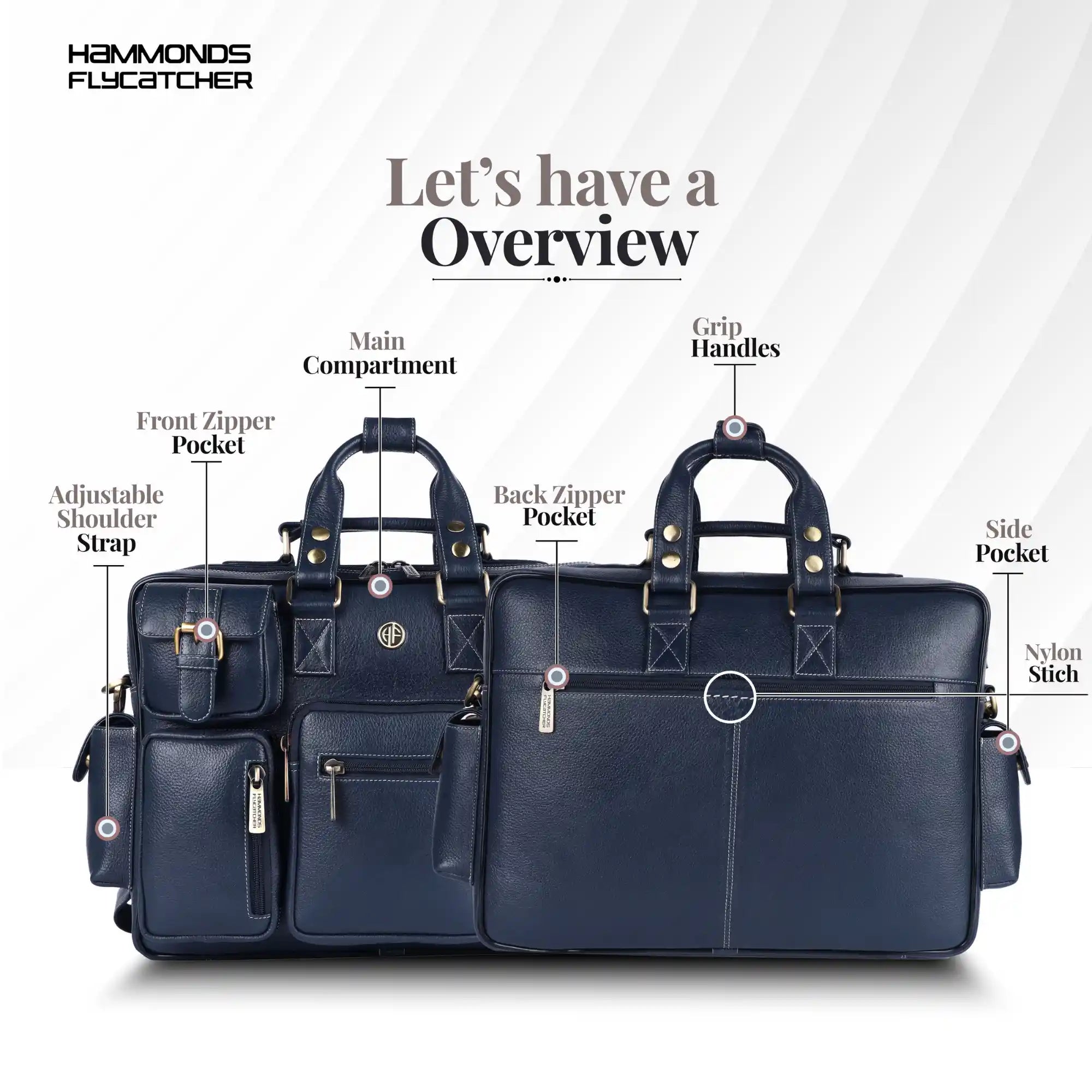 Genuine Leather Office Bag for Men with Adjustable Shoulder Strap - 15.6 Inch Laptop Bag for Men