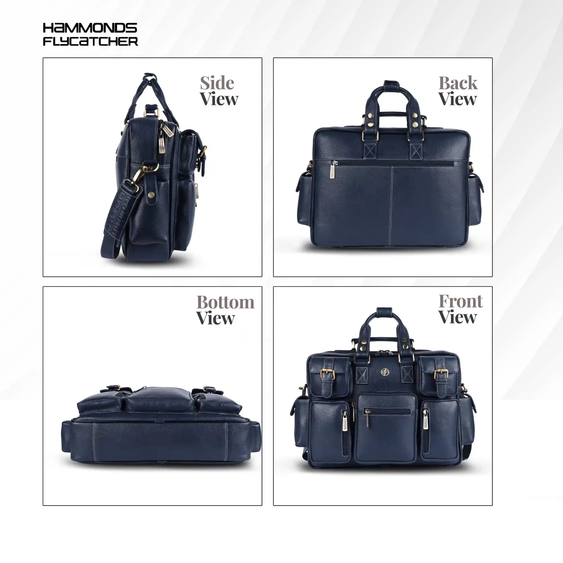 Genuine Leather Office Bag for Men with Adjustable Shoulder Strap - 15.6 Inch Laptop Bag for Men
