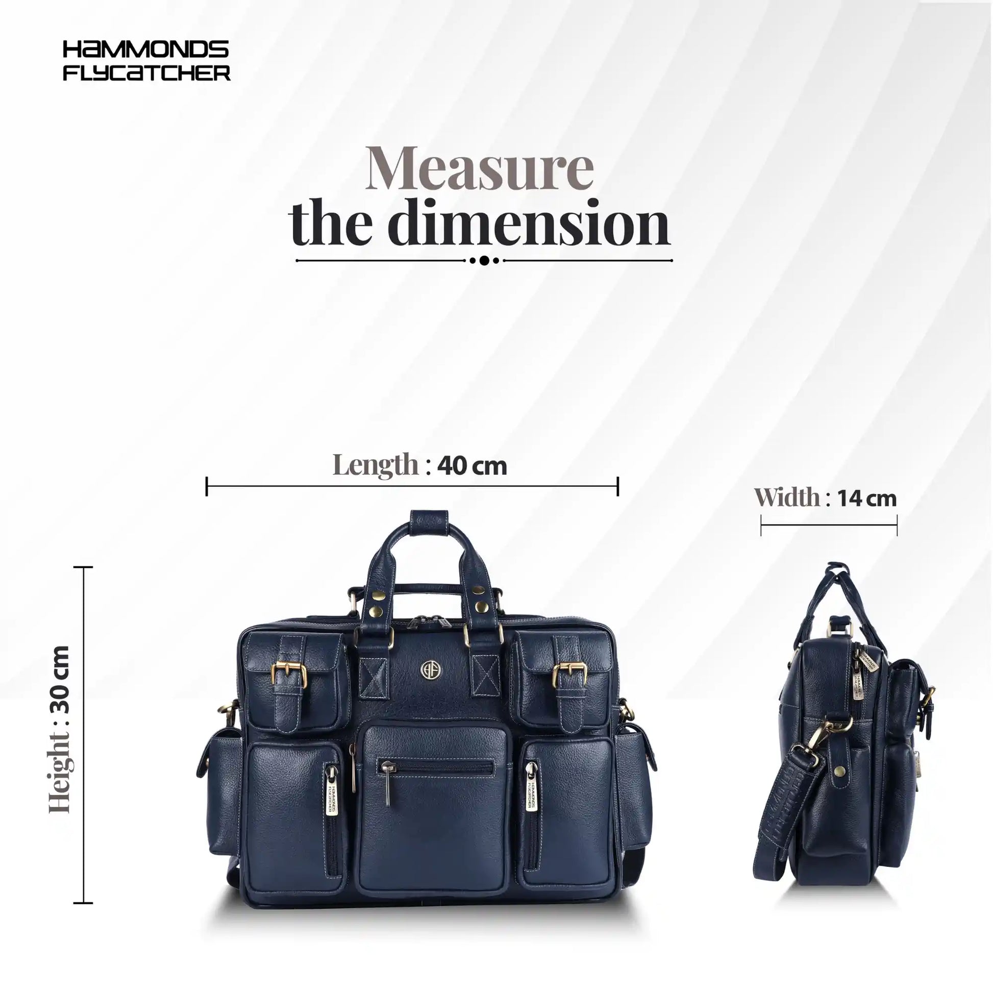 Genuine Leather Office Bag for Men with Adjustable Shoulder Strap - 15.6 Inch Laptop Bag for Men