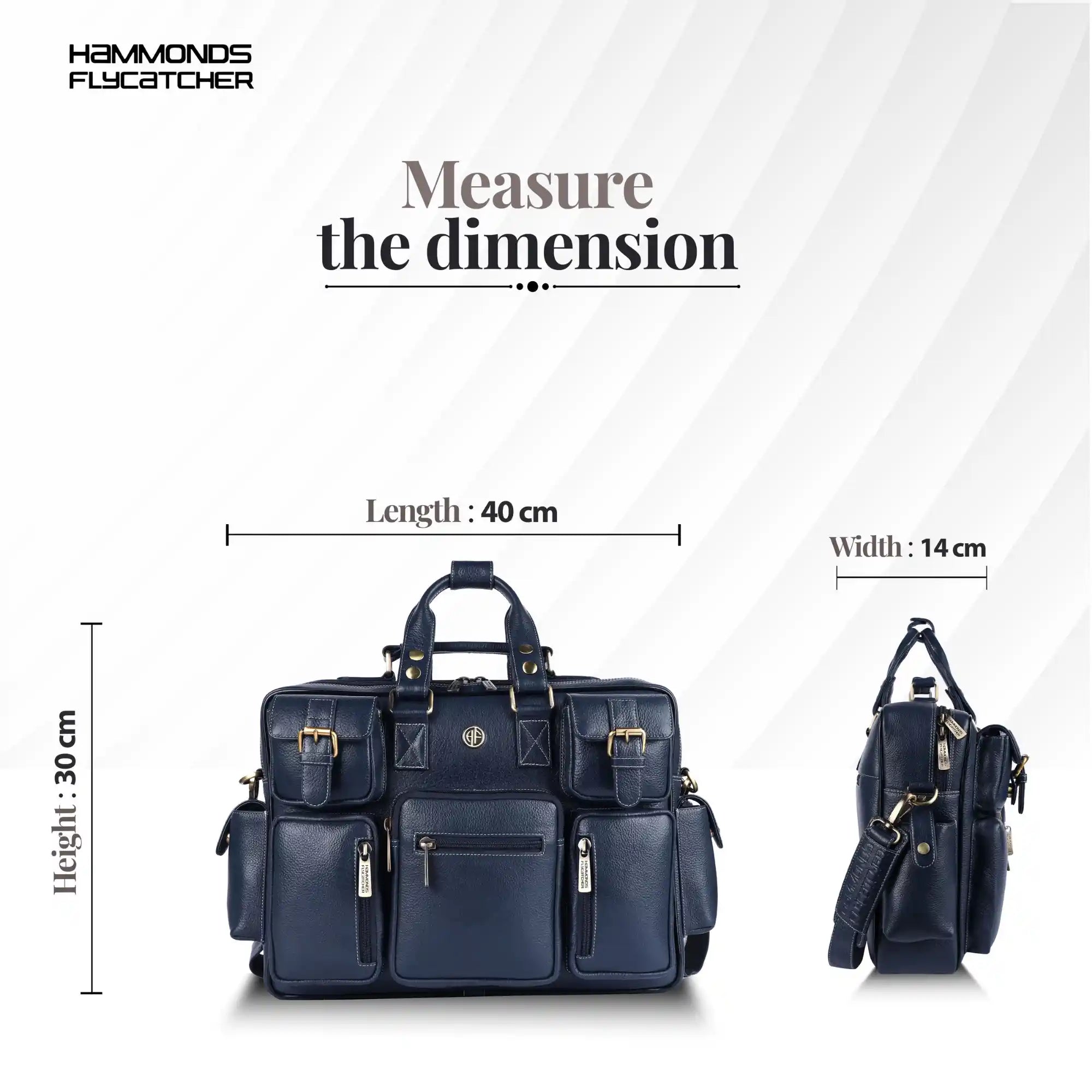 Genuine Leather Office Bag for Men with Adjustable Shoulder Strap - 15.6 Inch Laptop Bag for Men