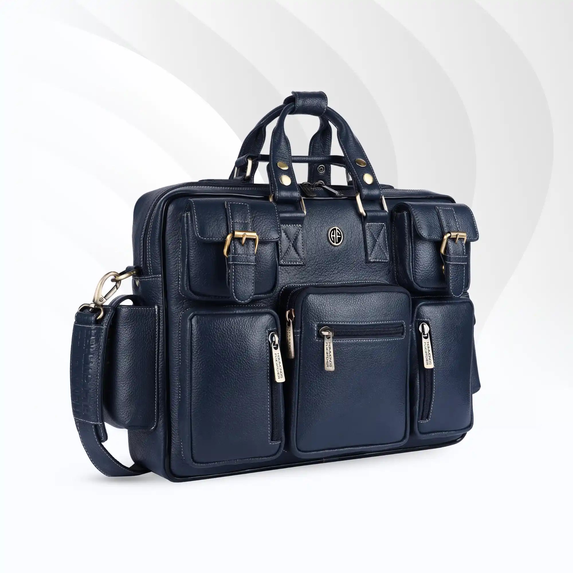 Genuine Leather Office Bag for Men with Adjustable Shoulder Strap - 15.6 Inch Laptop Bag for Men