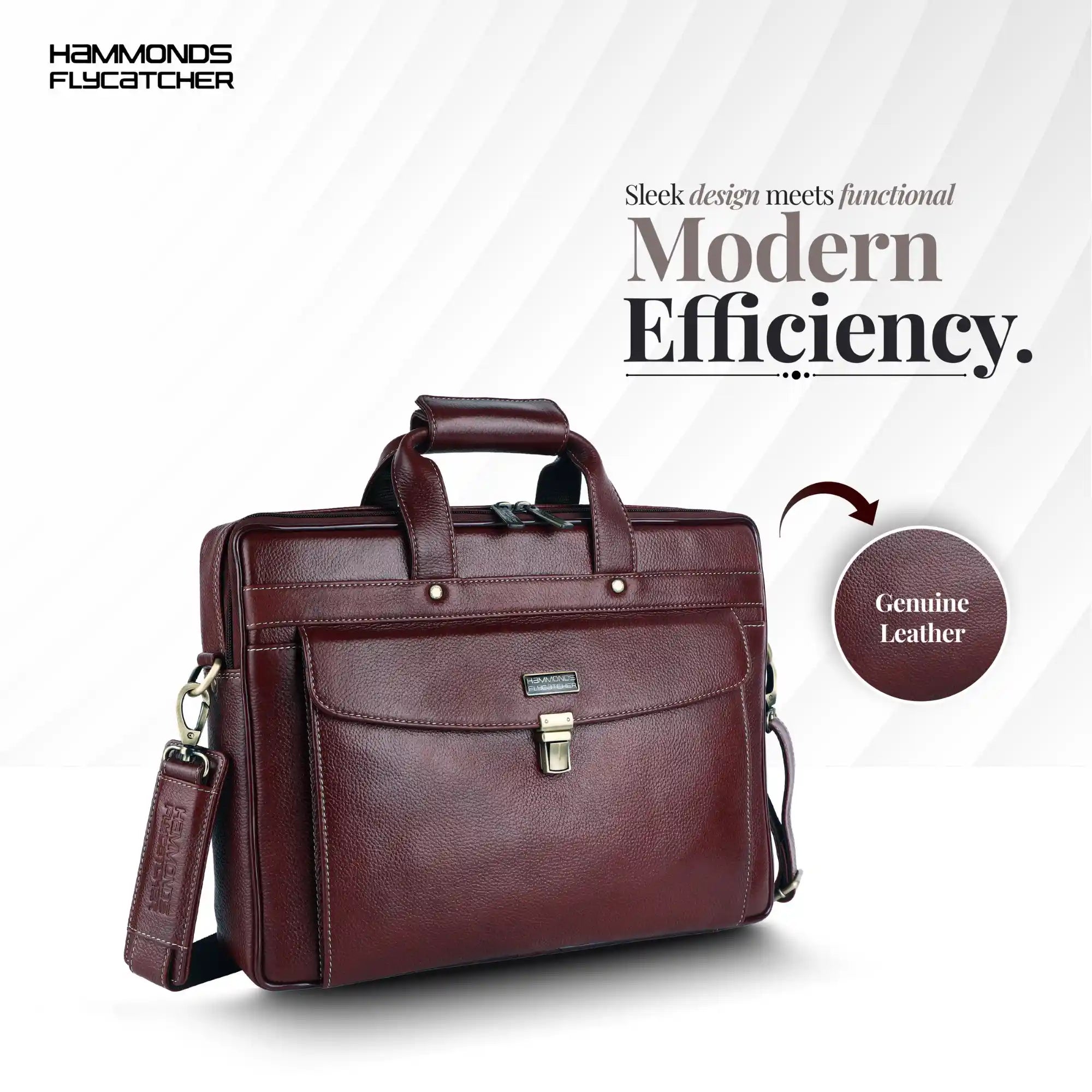 Genuine Leather Laptop Messenger Bag For Men - It Comes With 1 Year Warranty Secondary image