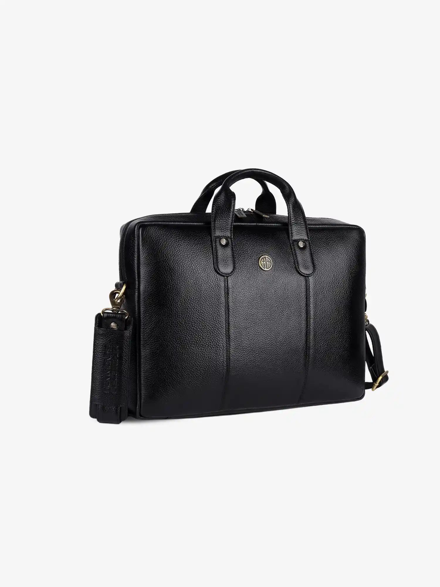 Laptop Bag for Men - Genuine Leather Office Bag - Fits 14/15.6 Inch Laptop - Black