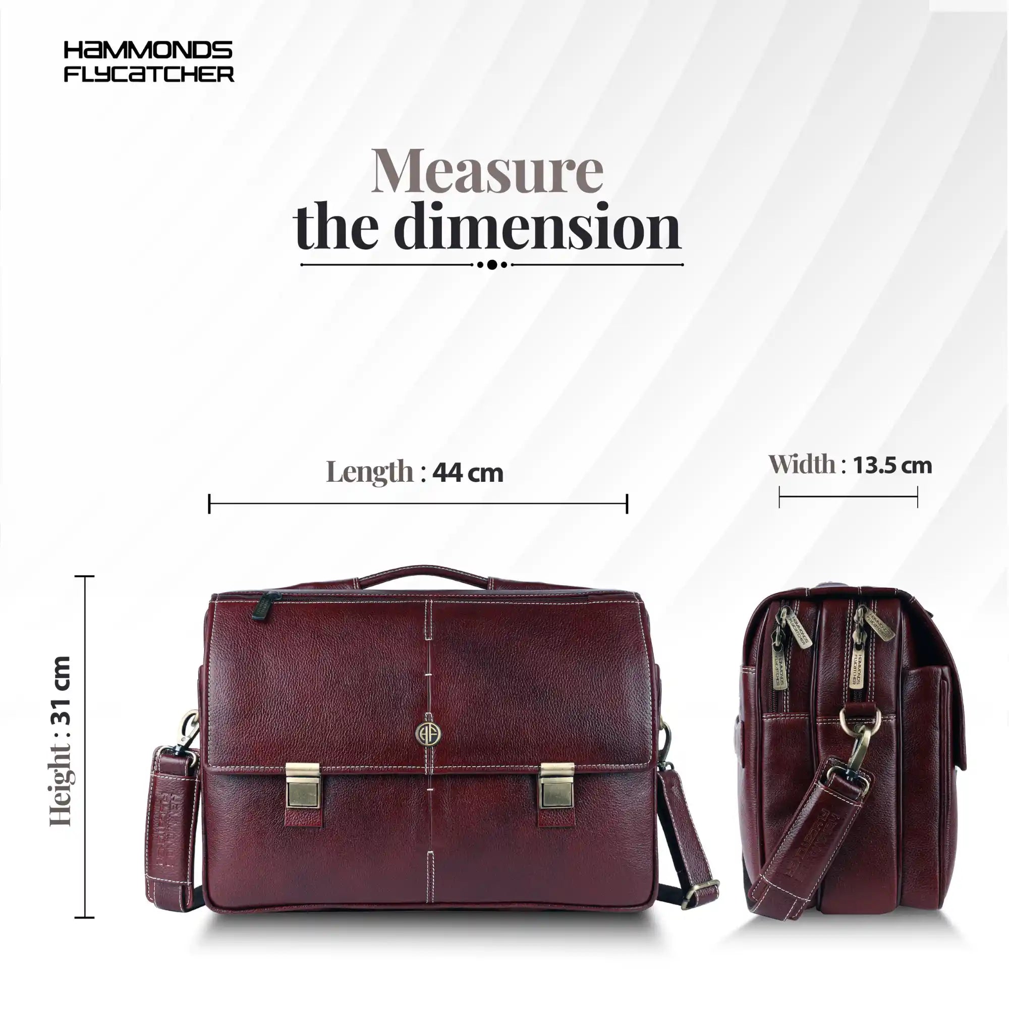 Laptop Bag for Men - Genuine Leather Office Bag, Brown Messenger Bag - Fits 14/15.6 Inch Laptop