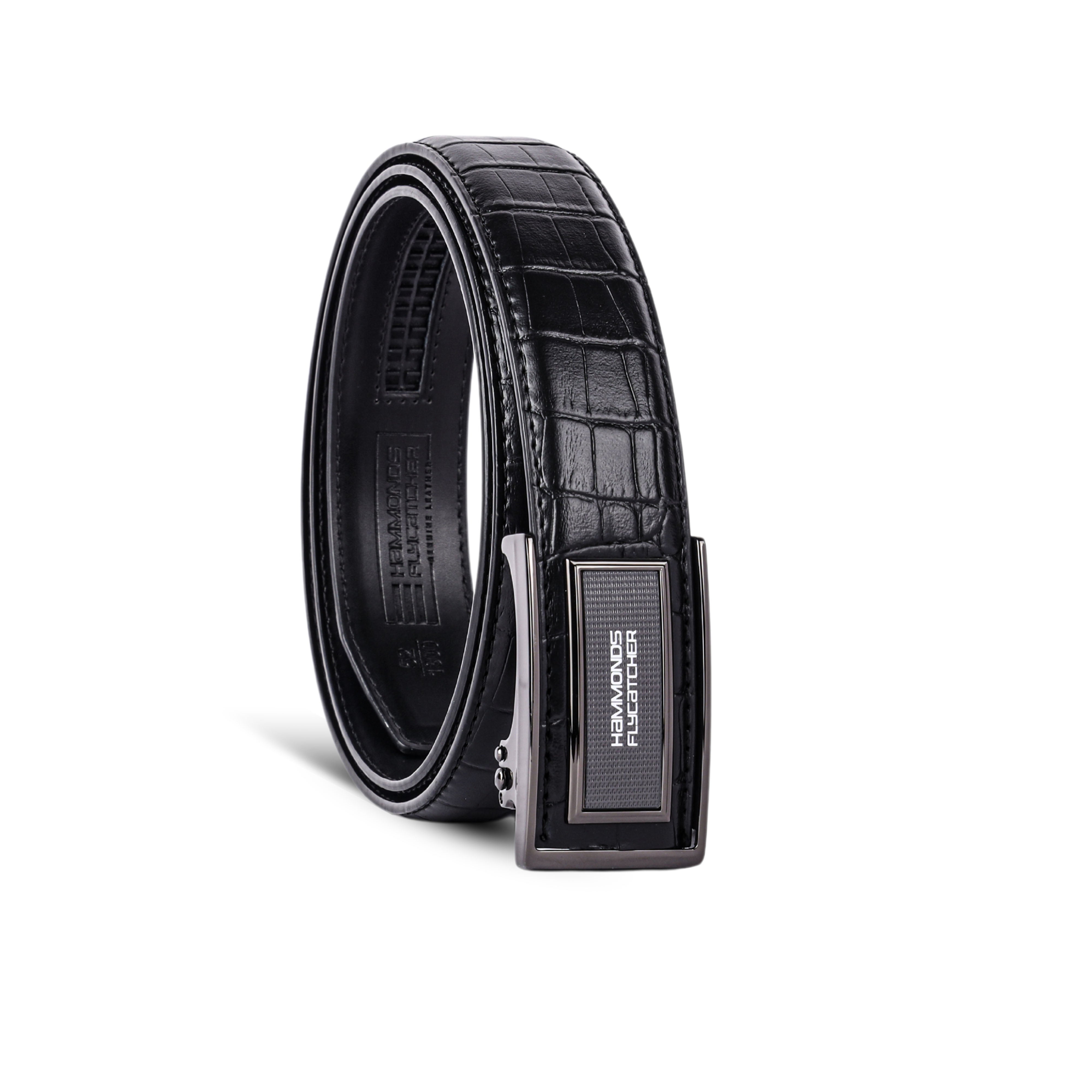Men's Premium Leather Belt with Auto Lock, Slide Lock Hidden Tail Stylish Everyday Wear