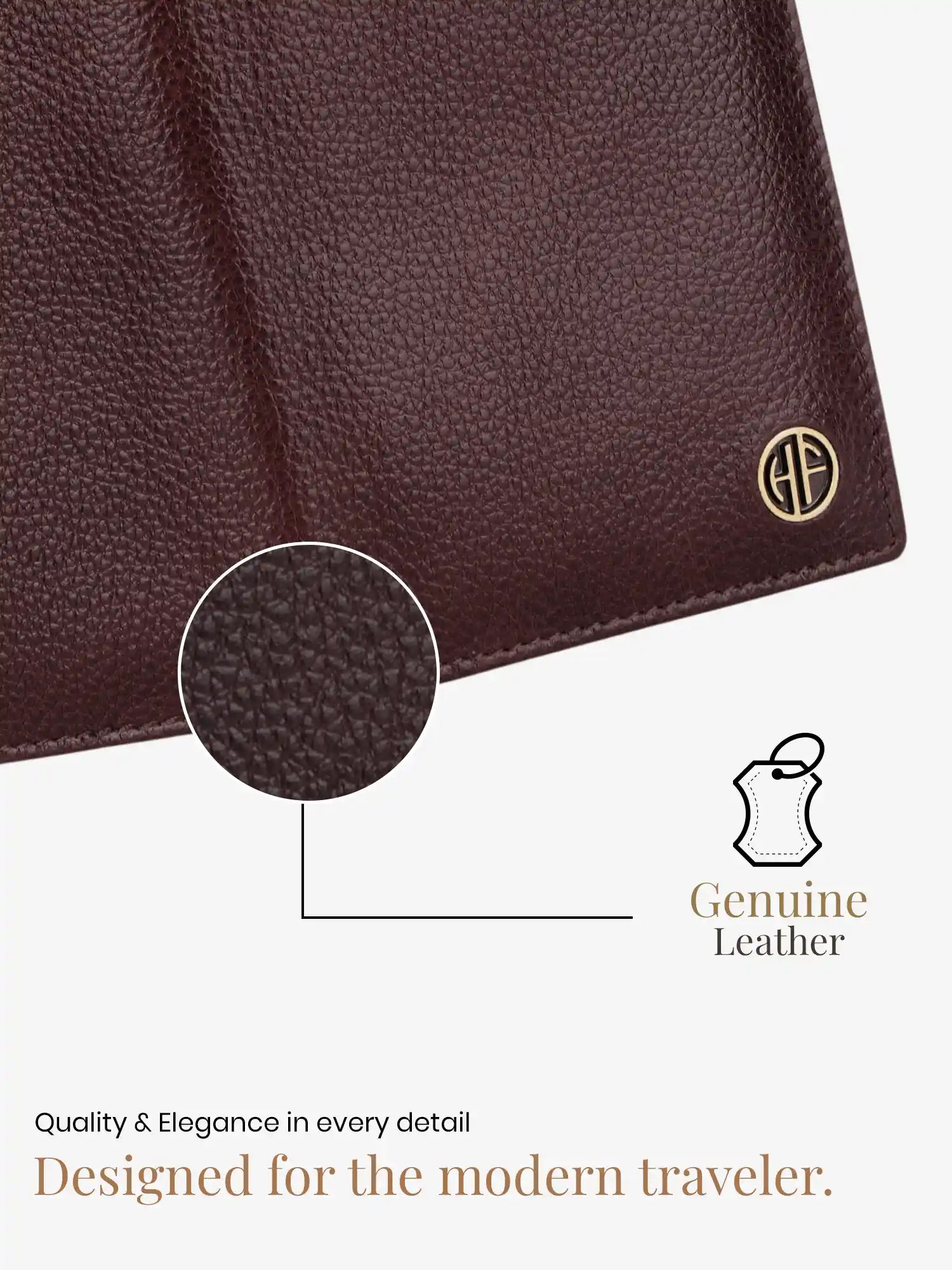 Leather Travel Passport Holder For Men And Women With Passport Slot, Card Slots, ID Card Slot - RFID Protected Secondary image