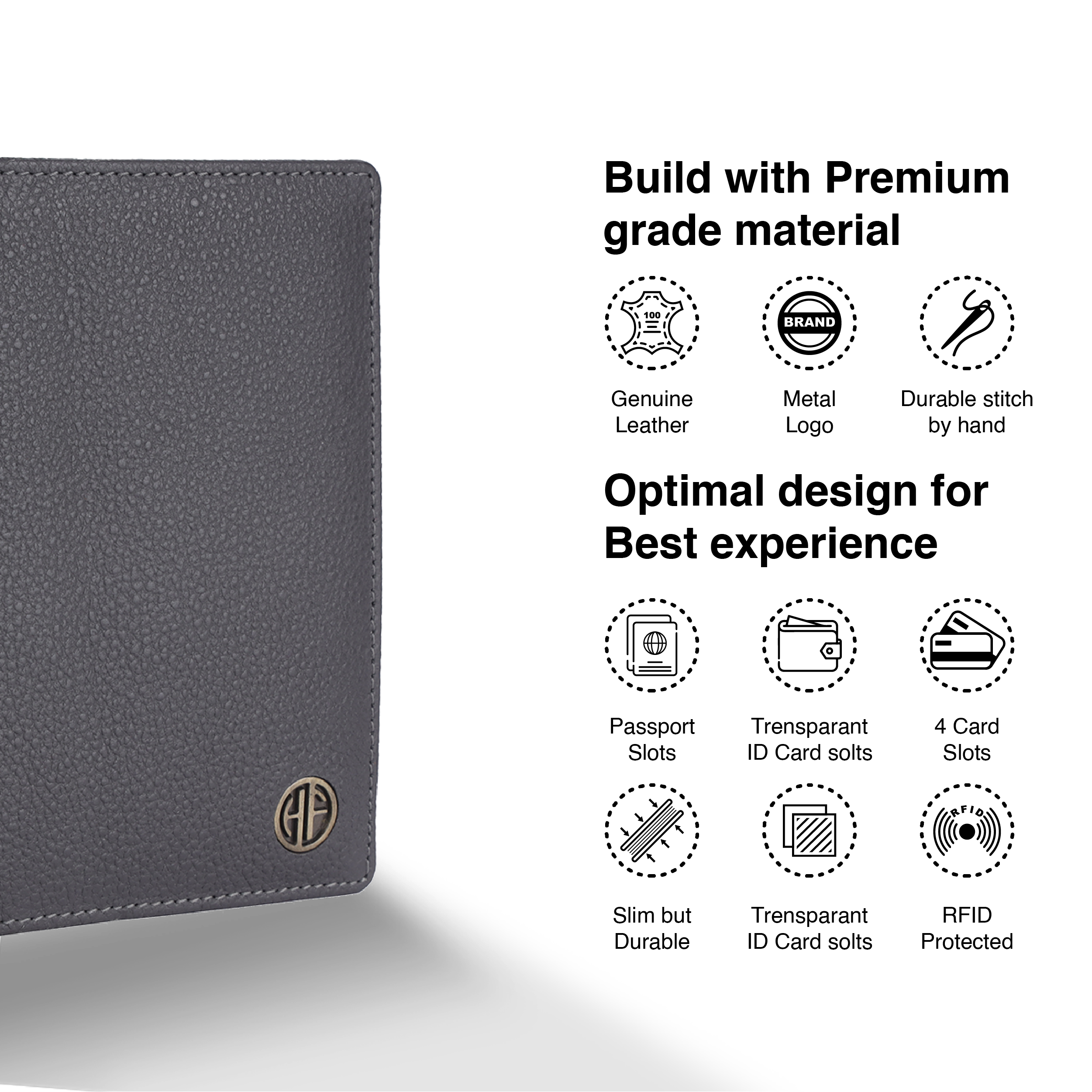 Leather Travel Passport Holder For Men And Women With Passport Slot, Card Slots, ID Card Slot - RFID Protected
