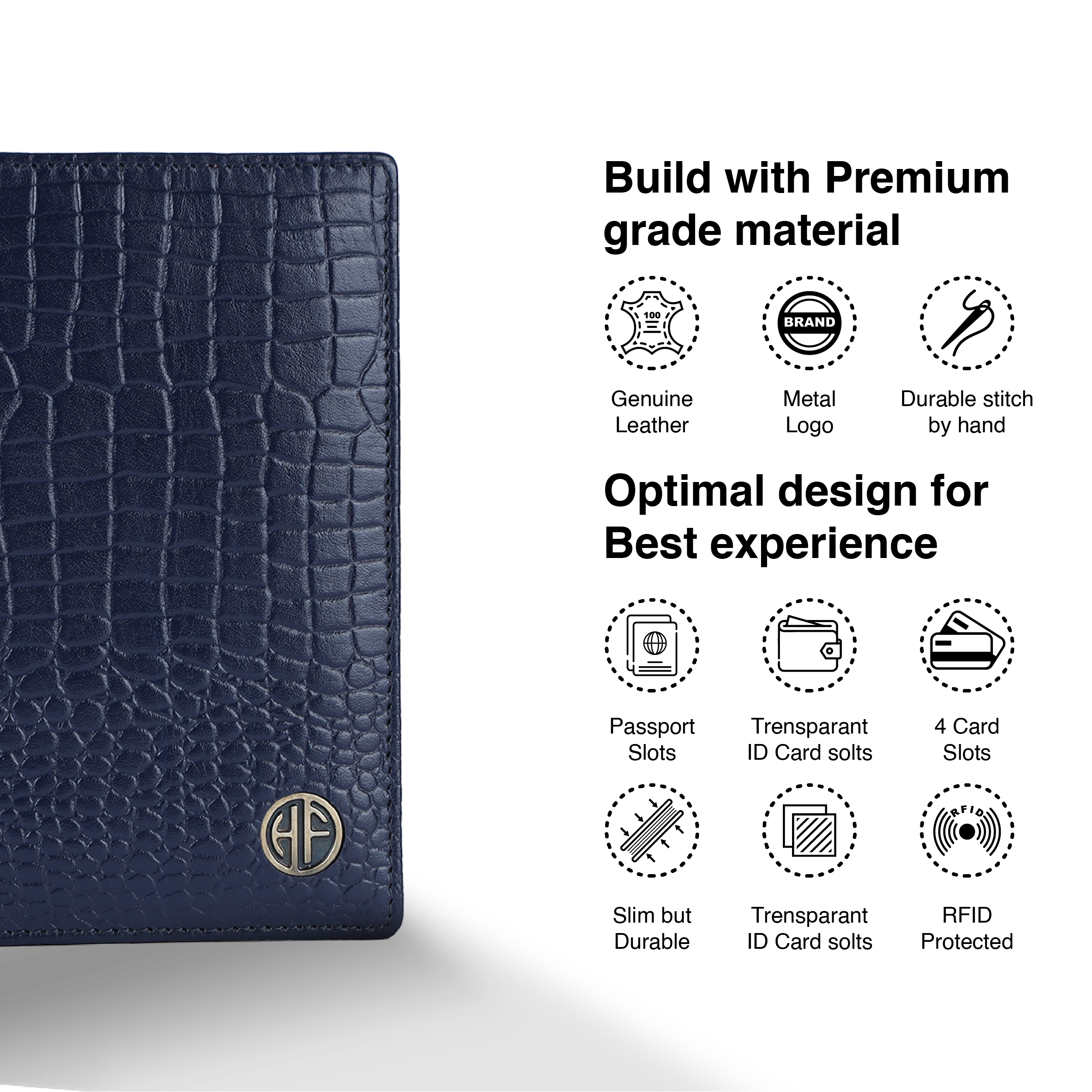 Leather Travel Passport Holder For Men And Women With Passport Slot, Card Slots, ID Card Slot - RFID Protected