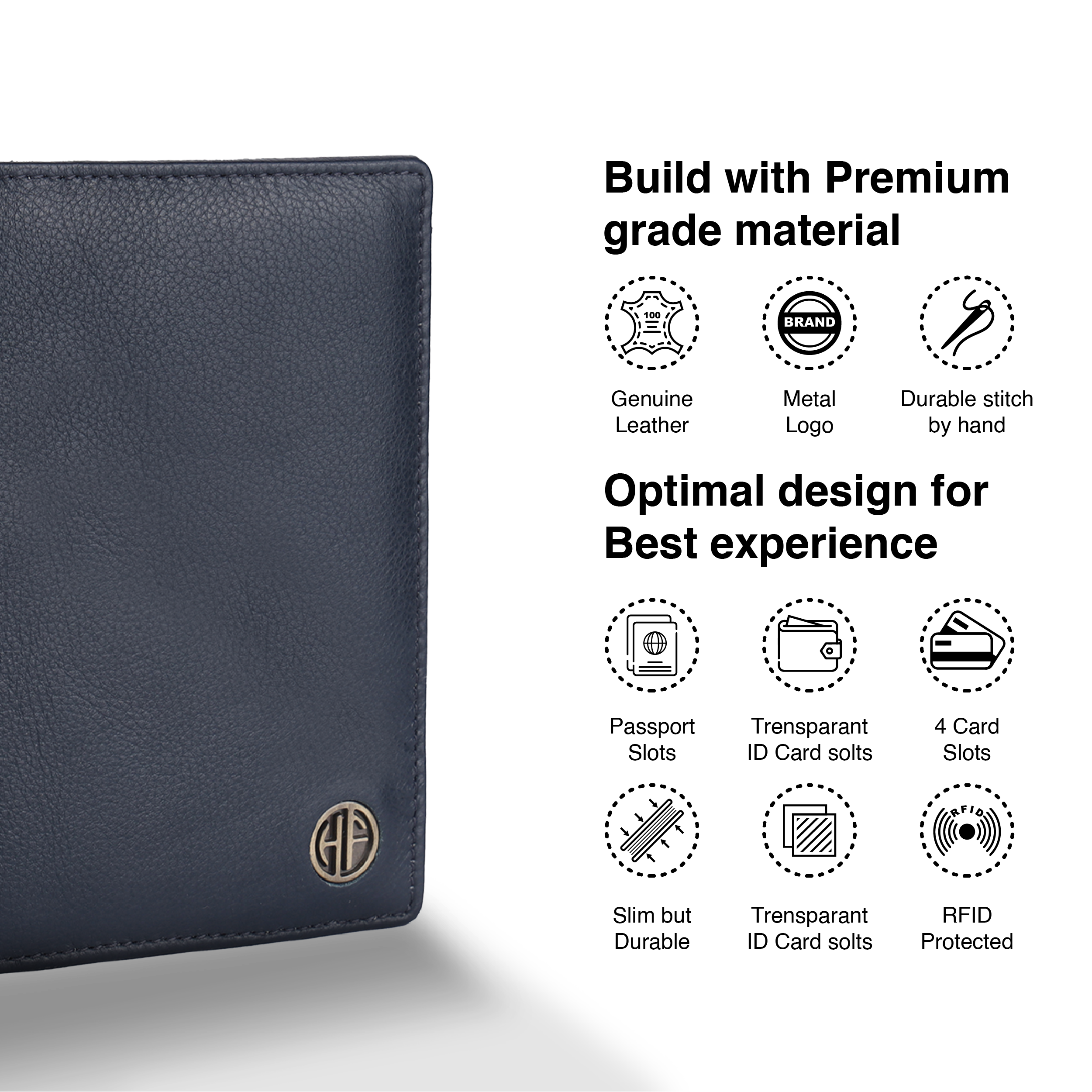 Leather Travel Passport Holder For Men And Women With Passport Slot, Card Slots, ID Card Slot - RFID Protected