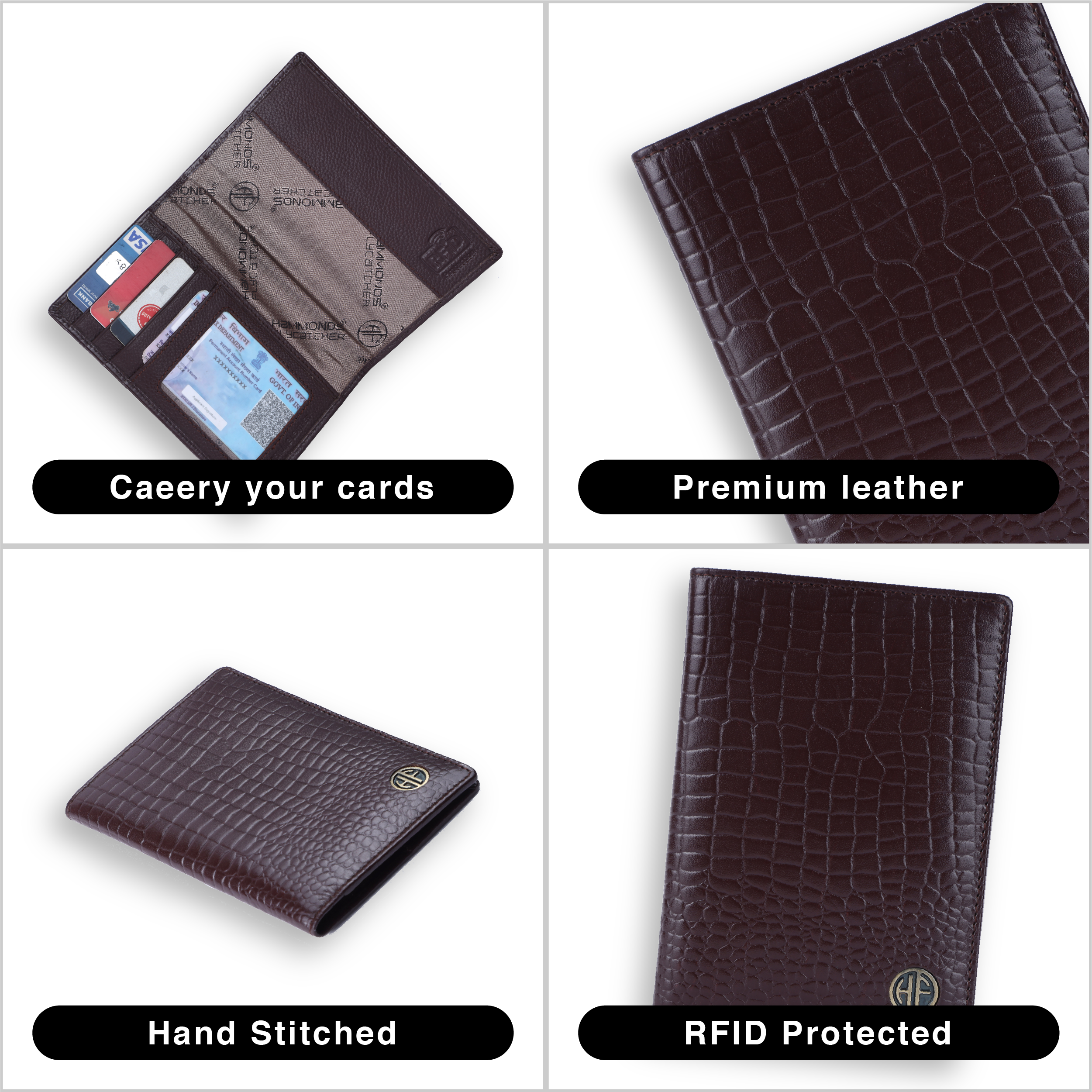 Leather Travel Passport Holder For Men And Women With Passport Slot, Card Slots, ID Card Slot - RFID Protected