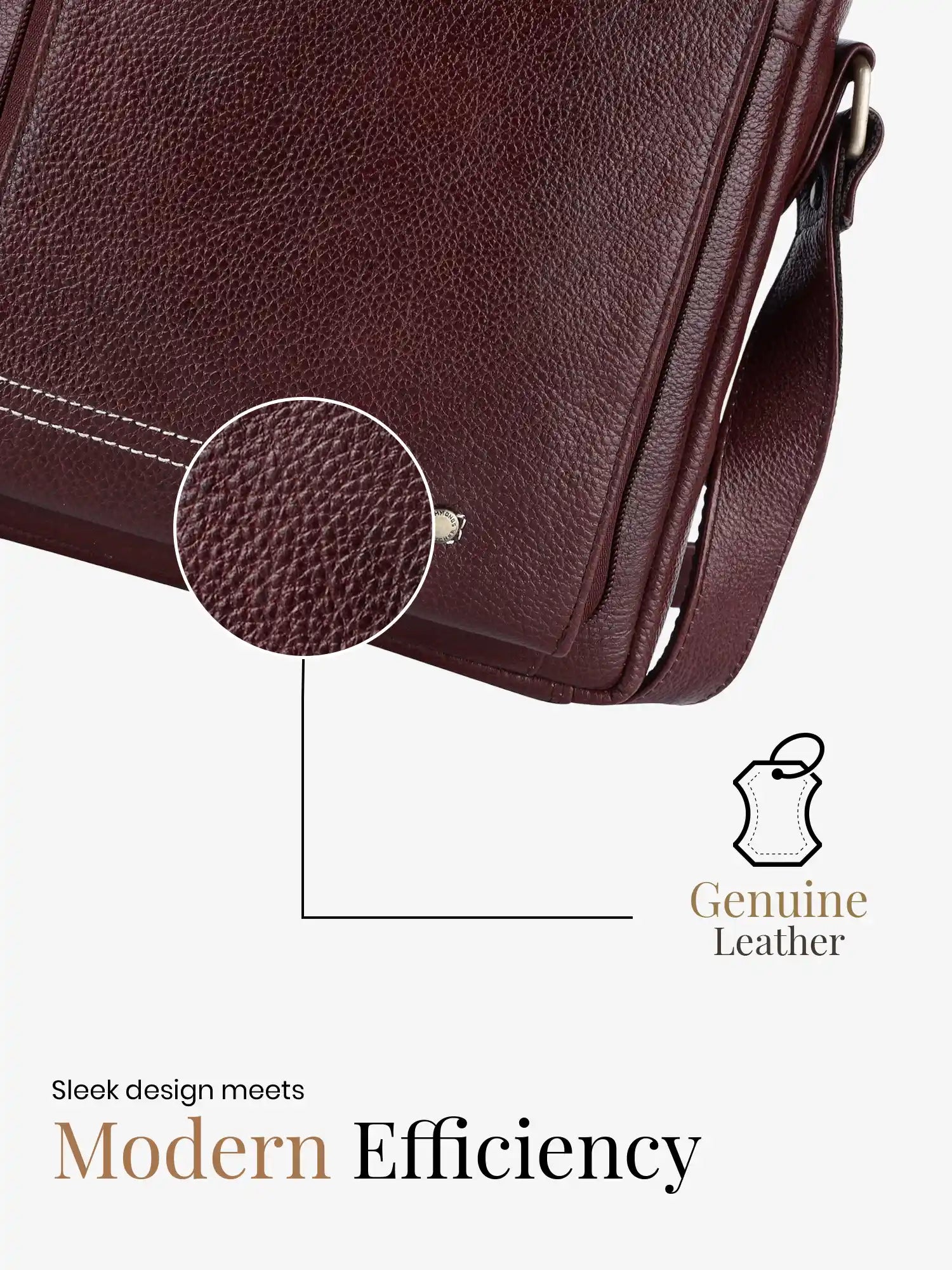 Genuine Leather Travel Messenger Sling Side Documents Bags| 1 Compartments |1 Inner Zipper pocket