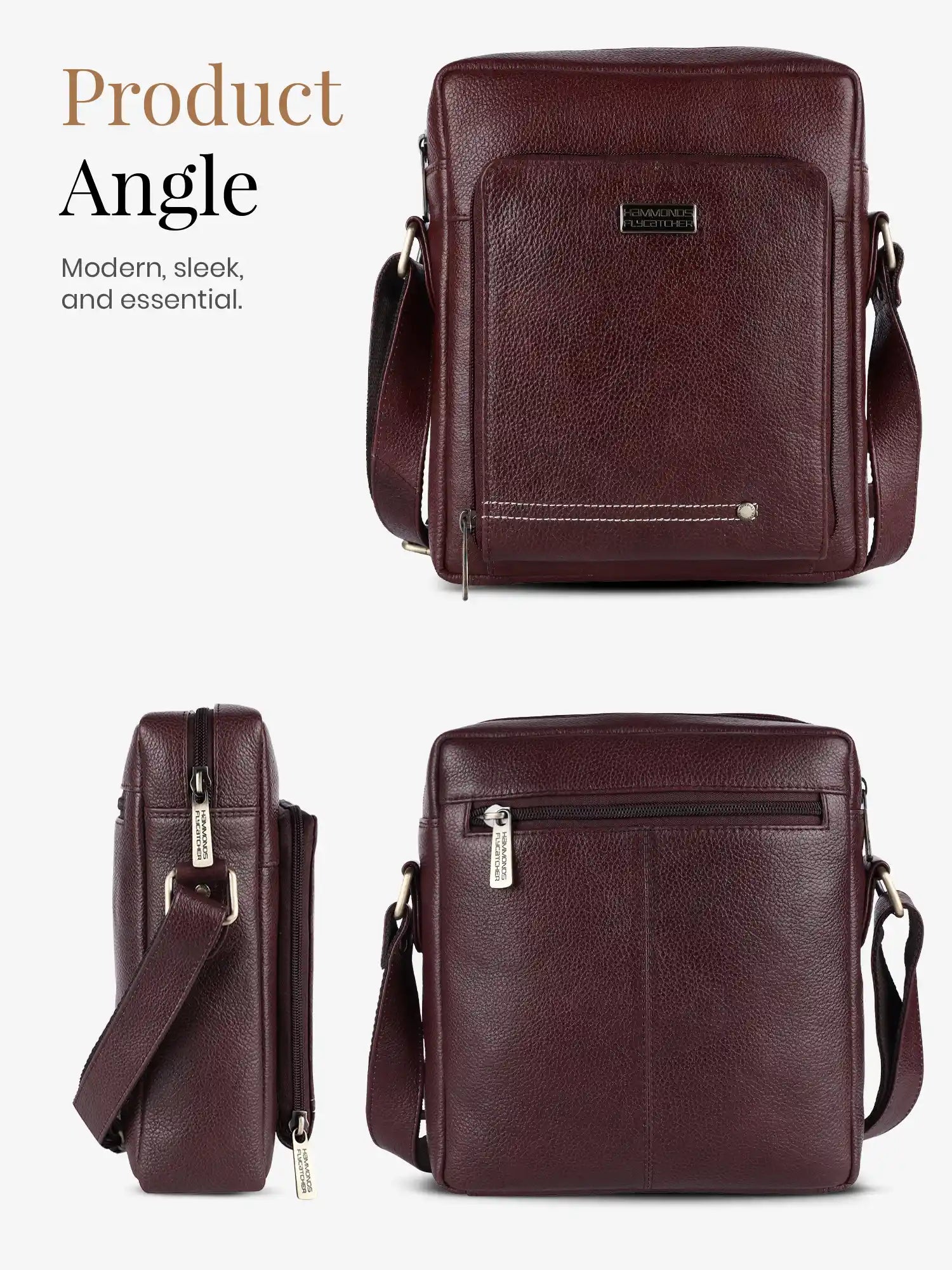 Genuine Leather Travel Messenger Sling Side Documents Bags| 1 Compartments |1 Inner Zipper pocket