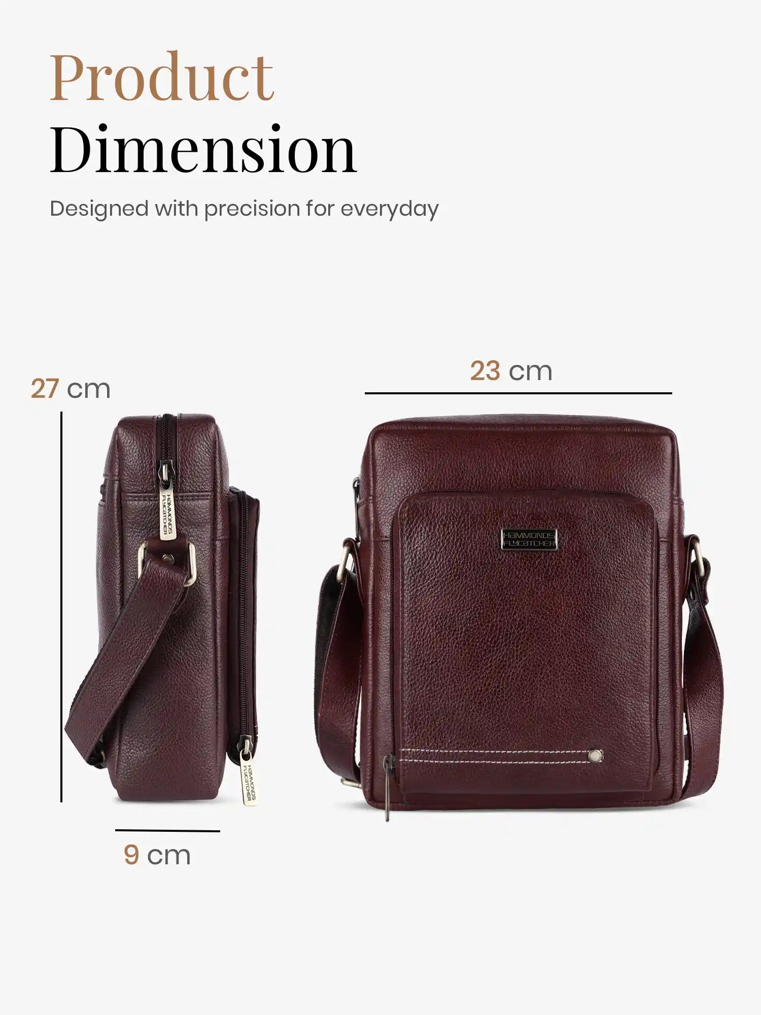 Genuine Leather Travel Messenger Sling Side Documents Bags| 1 Compartments |1 Inner Zipper pocket