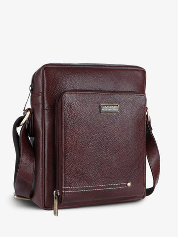 Genuine Leather Travel Messenger Sling Side Documents Bags| 1 Compartments |1 Inner Zipper pocket