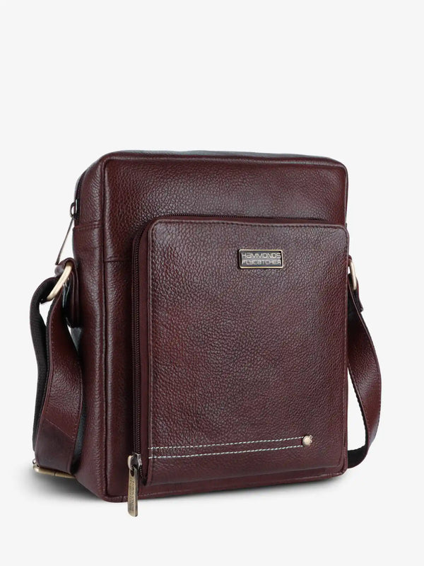 Genuine Leather Travel Messenger Sling Side Documents Bags| 1 Compartments |1 Inner Zipper pocket