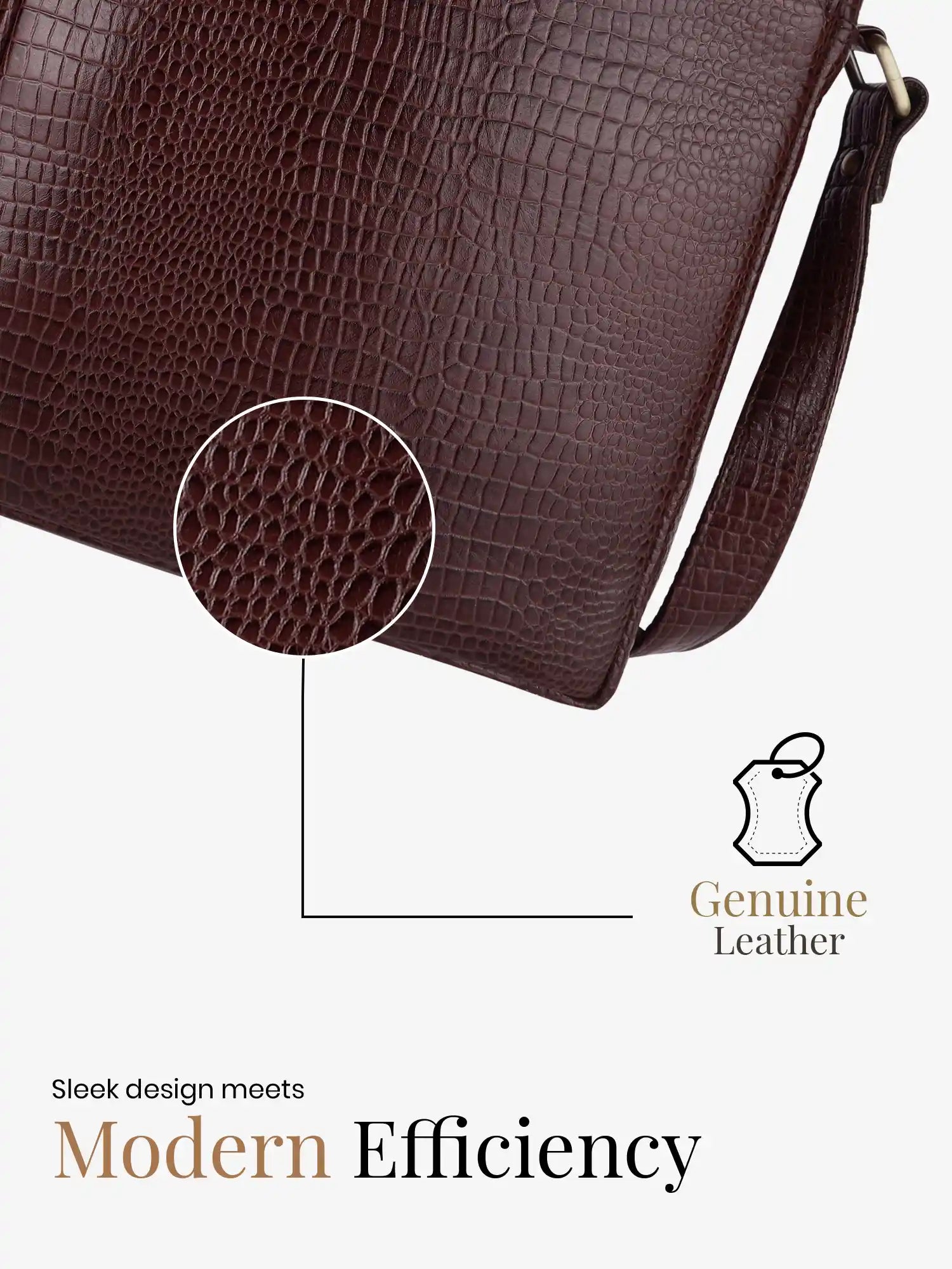 Genuine Leather Travel Messenger Sling Side Documents Bags| 1 Compartments |1 Inner Zipper pocket |1 front