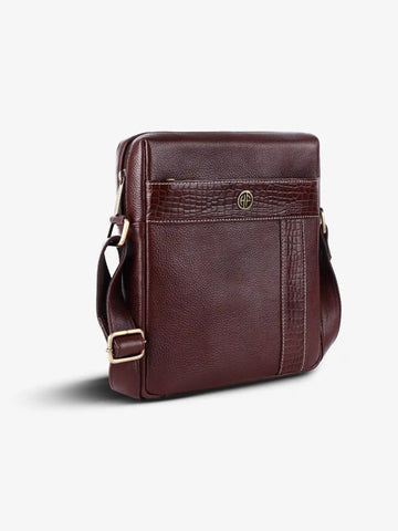 Leather Sling Bags For Daily Use - Multi Pockets - Adjustable Strap - 1 Year Warranty