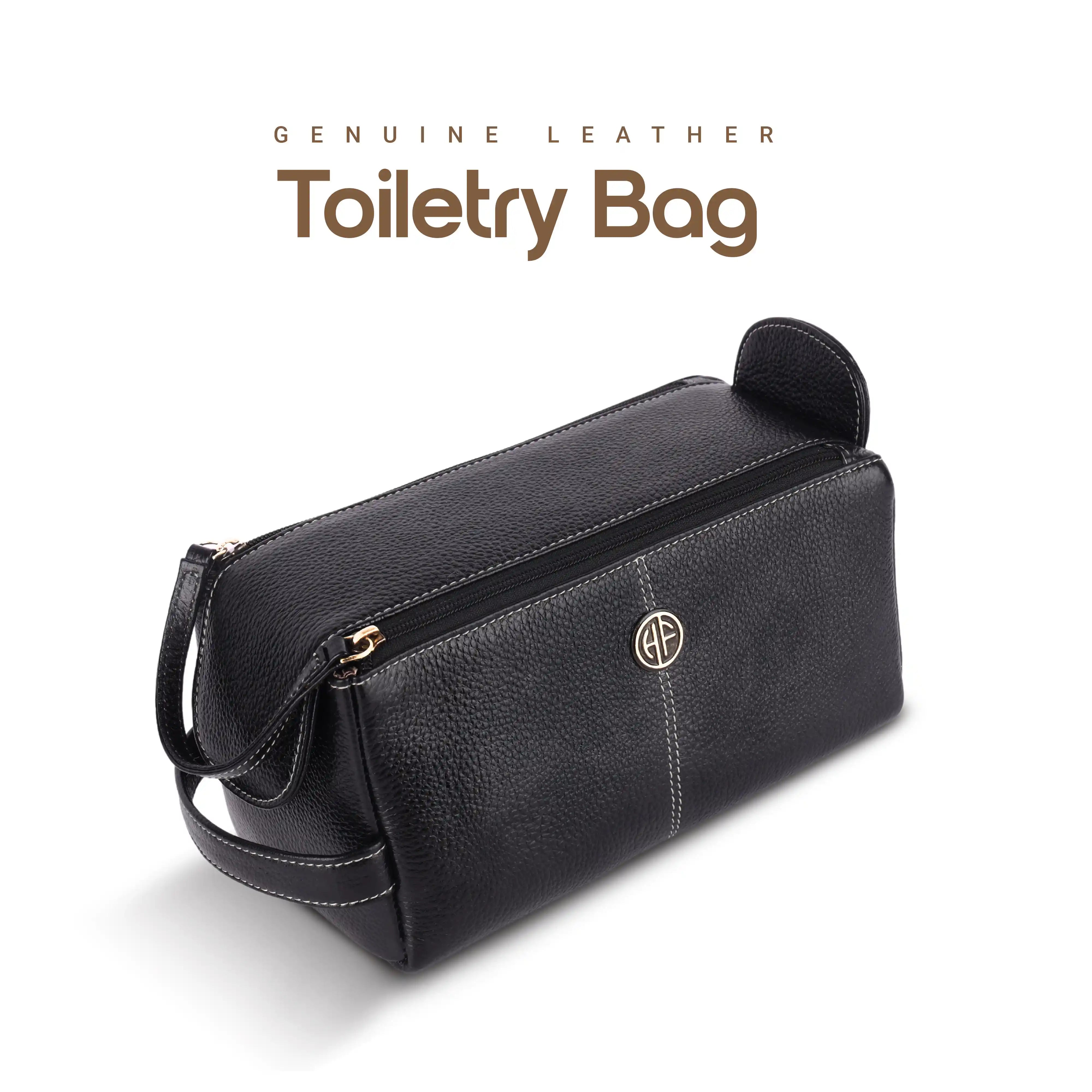 Premium Leather Toiletry Bag For Men And Women
