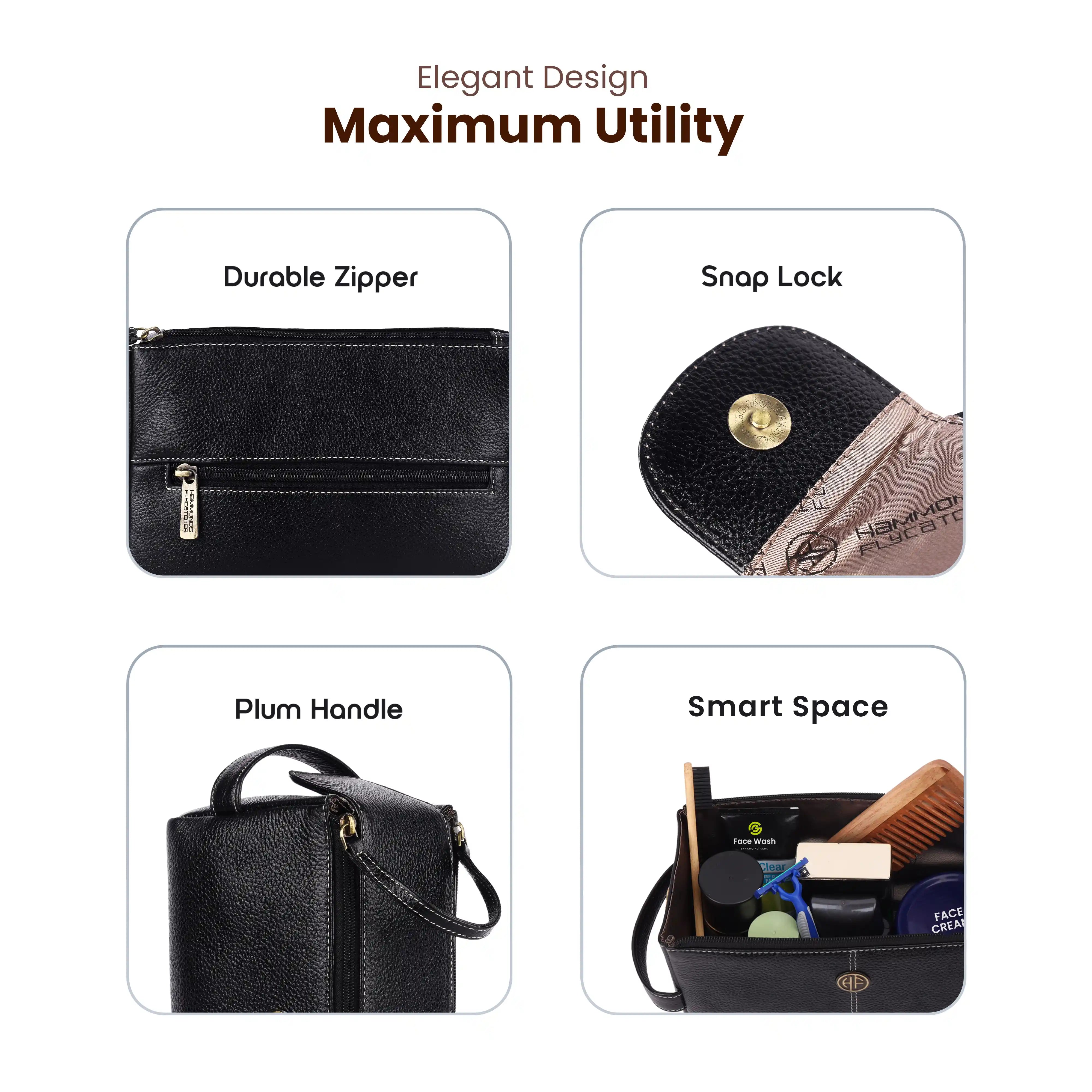 Premium Leather Toiletry Bag For Men And Women